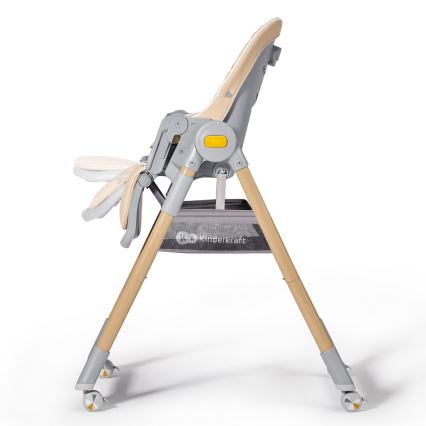 KINDERKRAFT - Dečija stolica za hranjenje 2u1 LASTREE bež/siva