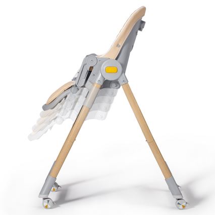 KINDERKRAFT - Dečija stolica za hranjenje 2u1 LASTREE bež/siva