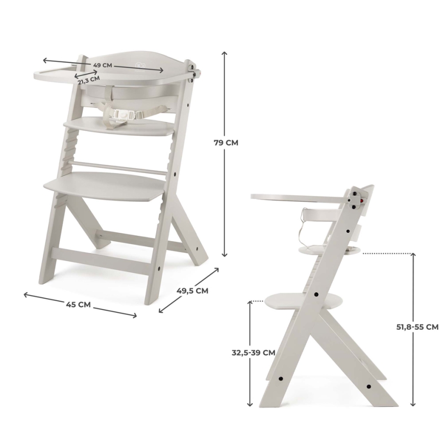 KINDERKRAFT - Dečija trpezarijska stolica ENOCK bež