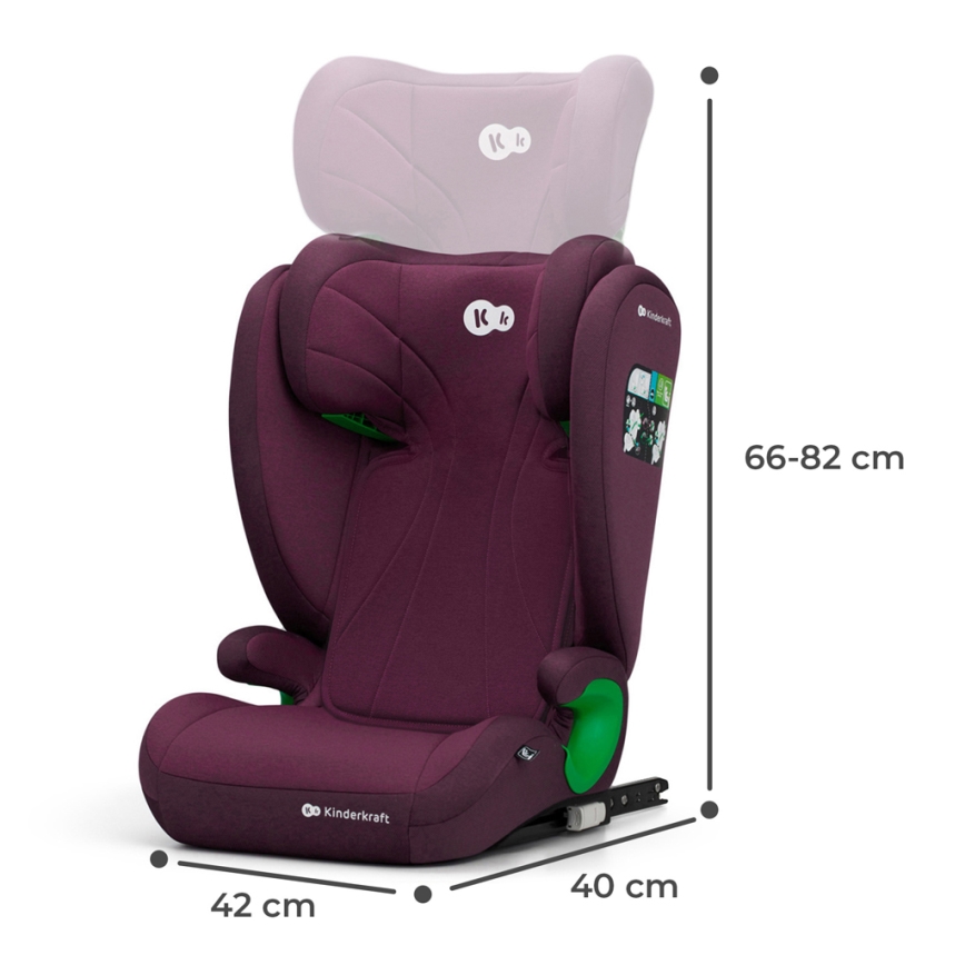 KINDERKRAFT - Dečije auto-sedište JUNIOR FIX 2 (100–150 cm) biserno trešnjasta
