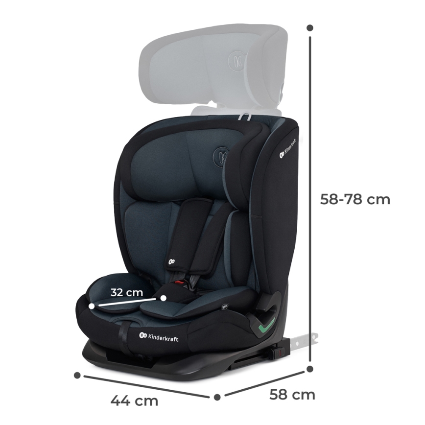 KINDERKRAFT - Dečije auto-sedište ONETO 3 i-Size (76-150 cm) + Isofix grafitno crna