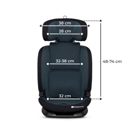 KINDERKRAFT - Dečije auto-sedište ONETO 3 i-Size (76-150 cm) + Isofix grafitno crna