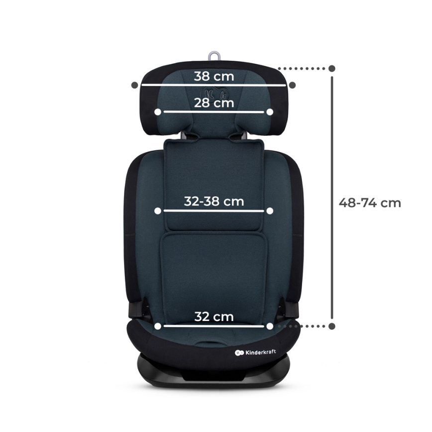 KINDERKRAFT - Dečije auto-sedište ONETO 3 i-Size (76-150 cm) + Isofix grafitno crna