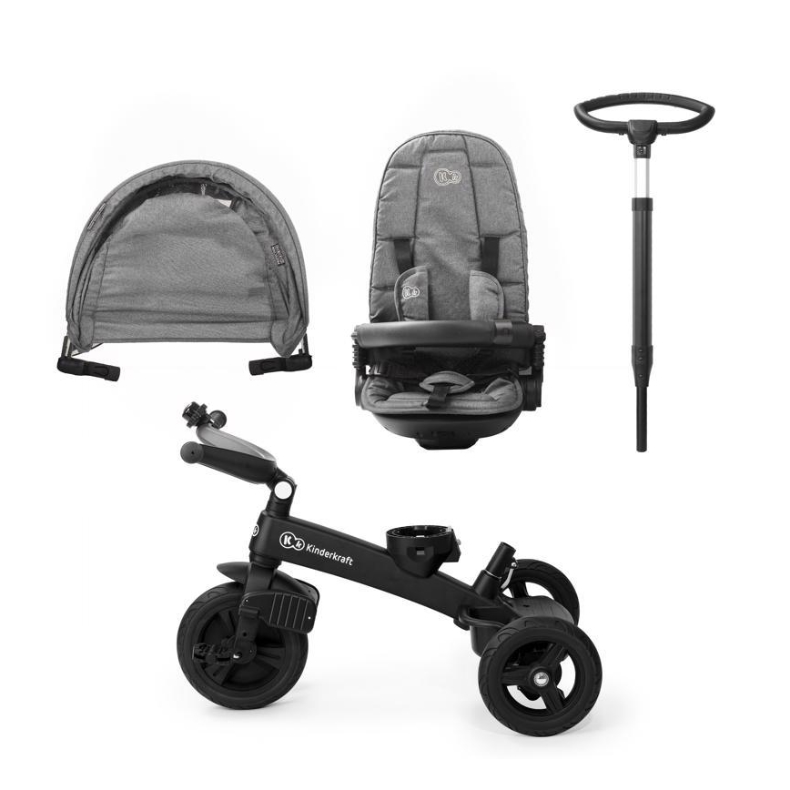 KINDERKRAFT - Dečiji tricikl 5u1 EASYTWIST siva/crna