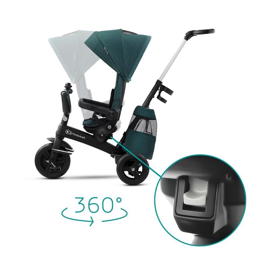 KINDERKRAFT - Dečiji tricikl 5u1 EASYTWIST zeleni/crni