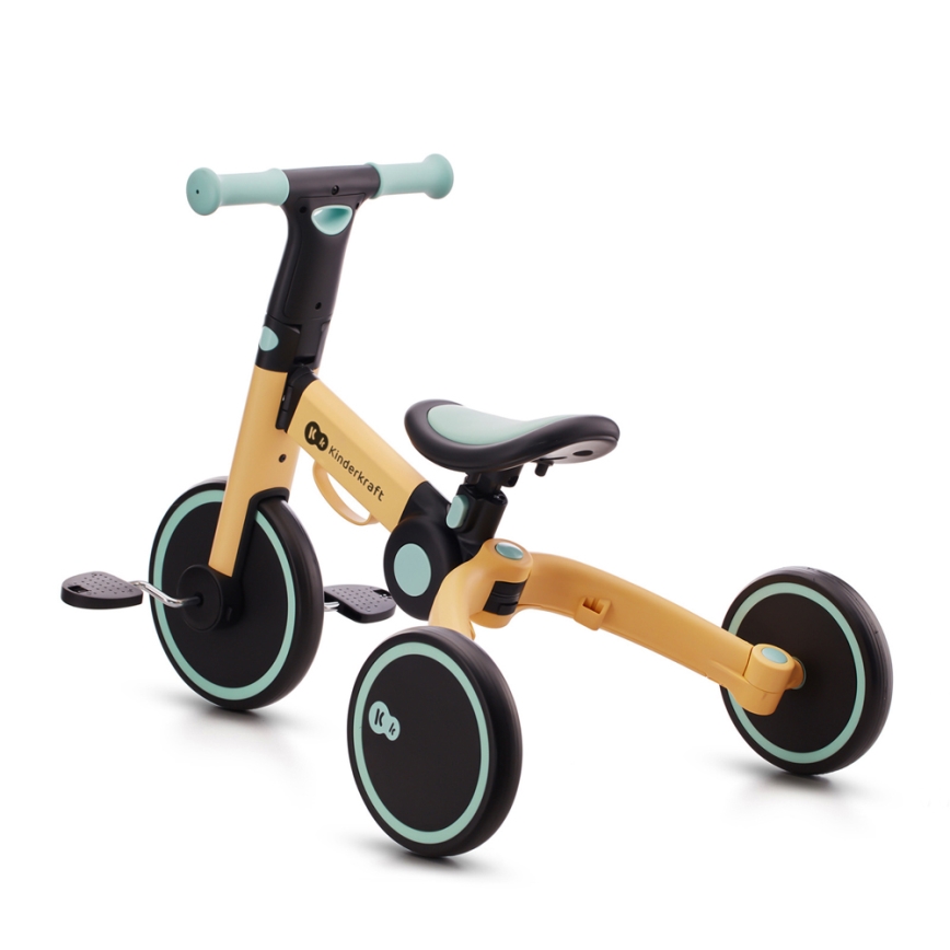 KINDERKRAFT - Dečja guralica 3u1 4TRIKE žuta/mint