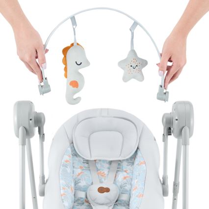 KINDERKRAFT - Dečja ljuljaška sa melodijom SWINGEE siva 4xAAA/230V