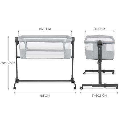 KINDERKRAFT - Dečji krevetić NESTE UP 2 svetlosiva