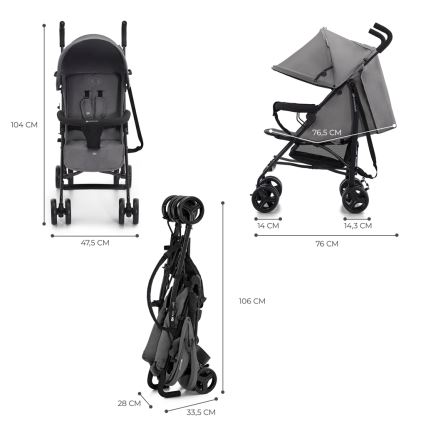 KINDERKRAFT - Kišobran kolica TIK Stone grey