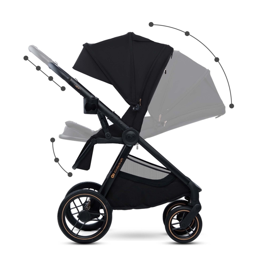 KINDERKRAFT - Kombinovana kolica 2u1 NEA 2 Midnight black