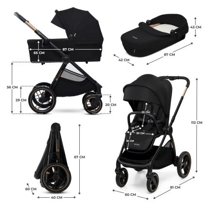 KINDERKRAFT - Kombinovana kolica 2u1 NEA 2 Midnight black