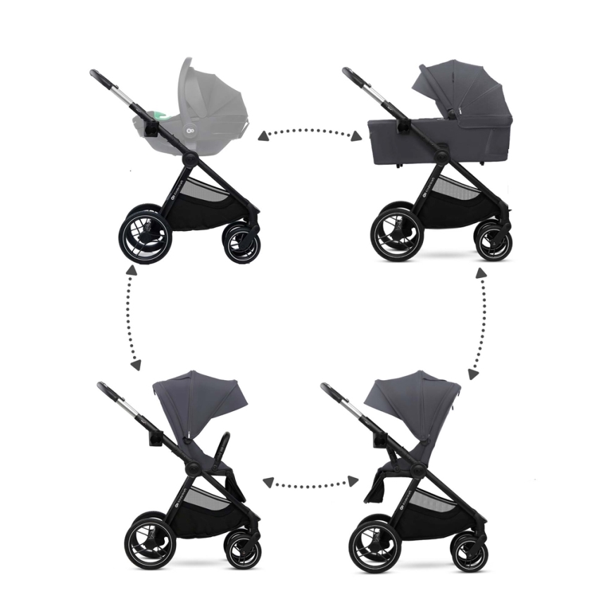 KINDERKRAFT - Kombinovana kolica 2u1 NEA 2 tamno siva