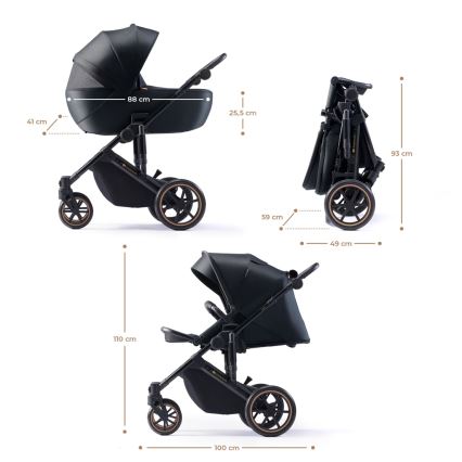 KINDERKRAFT - Kombinovana kolica 2u1 PRIME 2 crna