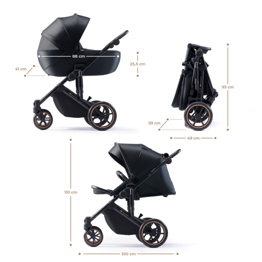 KINDERKRAFT - Kombinovana kolica 2u1 PRIME 2 crna