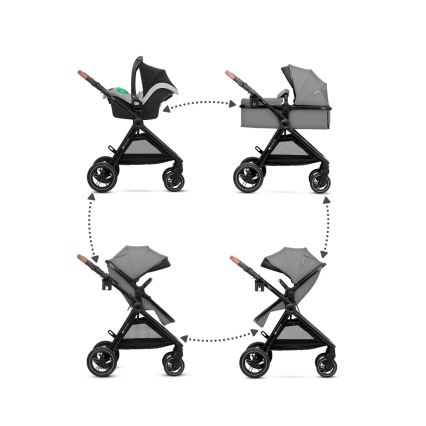 KINDERKRAFT - Kombinovana kolica 3u1 ESME Moonlight grey + auto-sedište MINK PRO