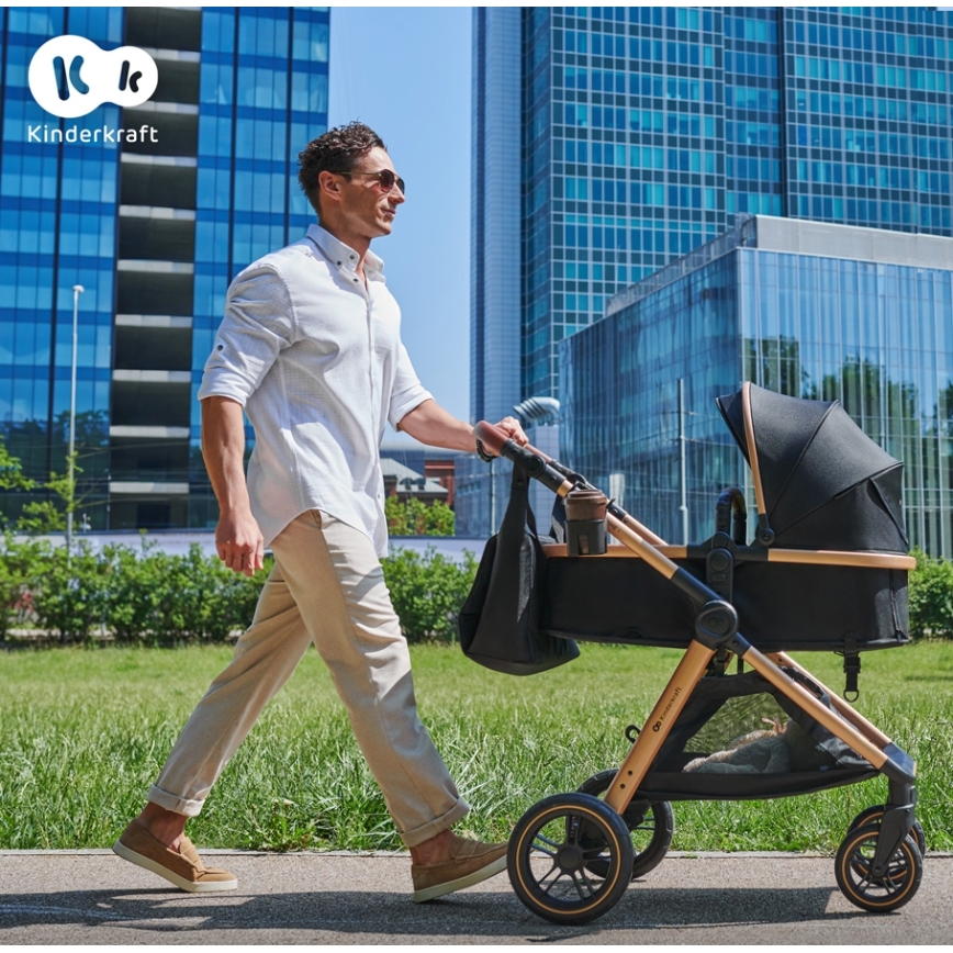 KINDERKRAFT - Kombinovana kolica 3u1 ESME Pure black + auto-sedište MINK PRO