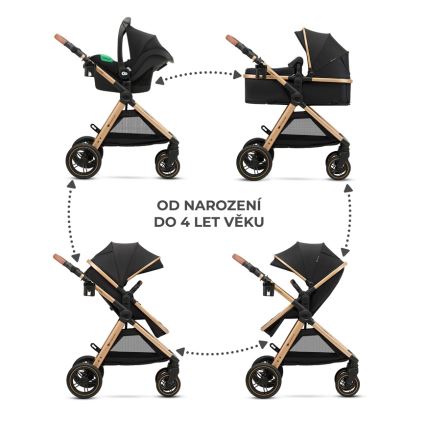 KINDERKRAFT - Kombinovana kolica 3u1 ESME Pure black + auto-sedište MINK PRO