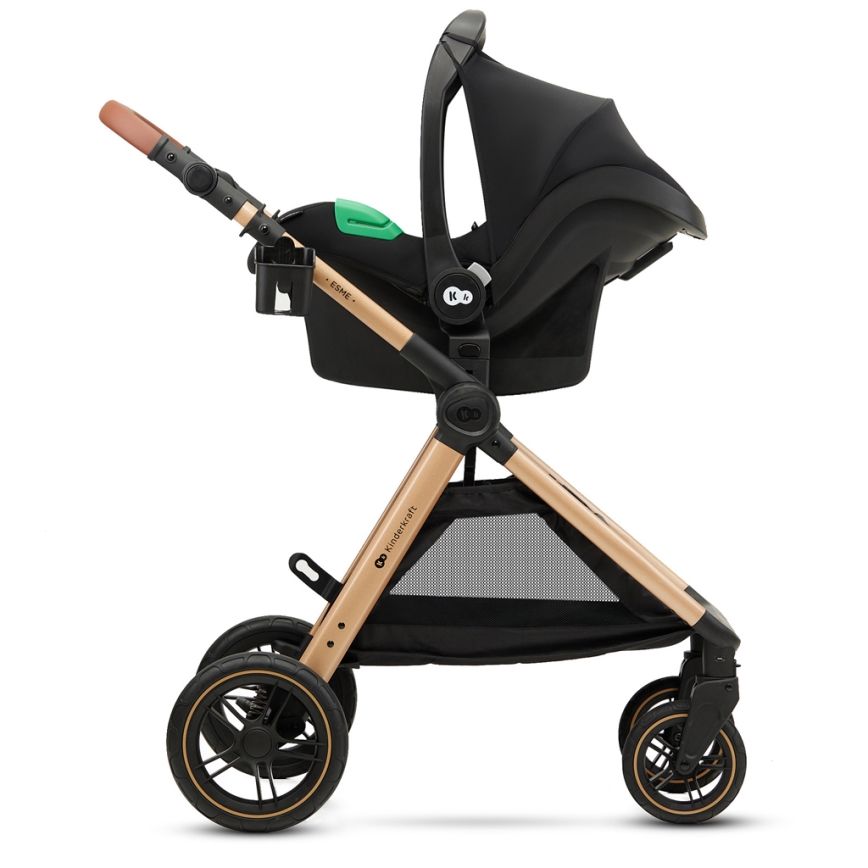KINDERKRAFT - Kombinovana kolica 3u1 ESME Pure black + auto-sedište MINK PRO