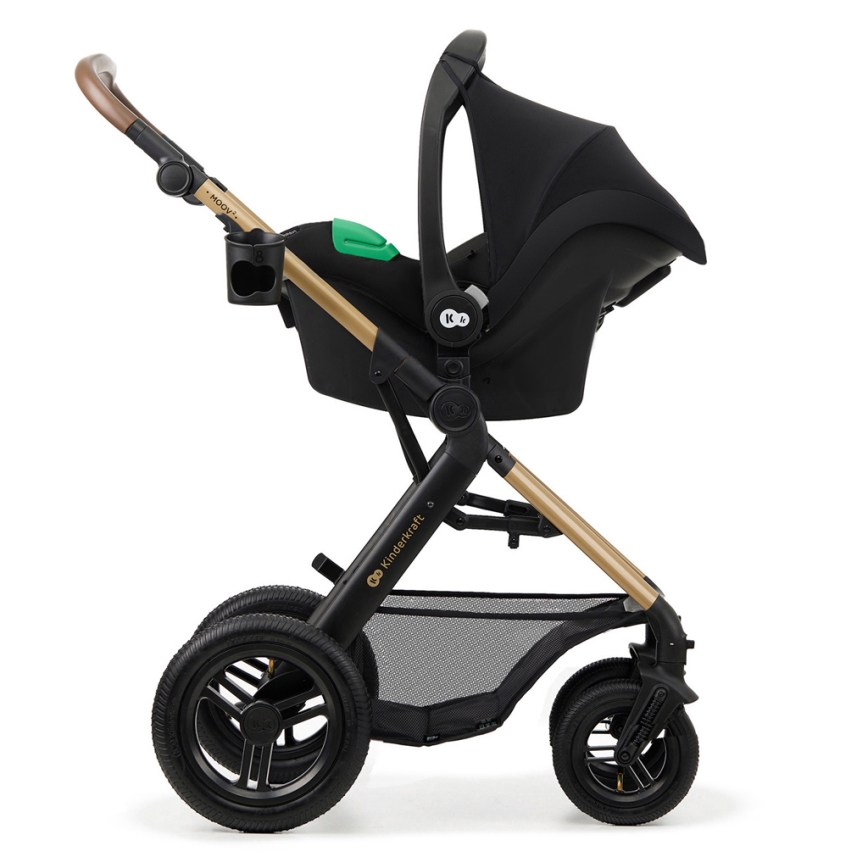 KINDERKRAFT - Kombinovana kolica 3u1 MOOV 2 AIR Čista crna + autosedište MINK PRO