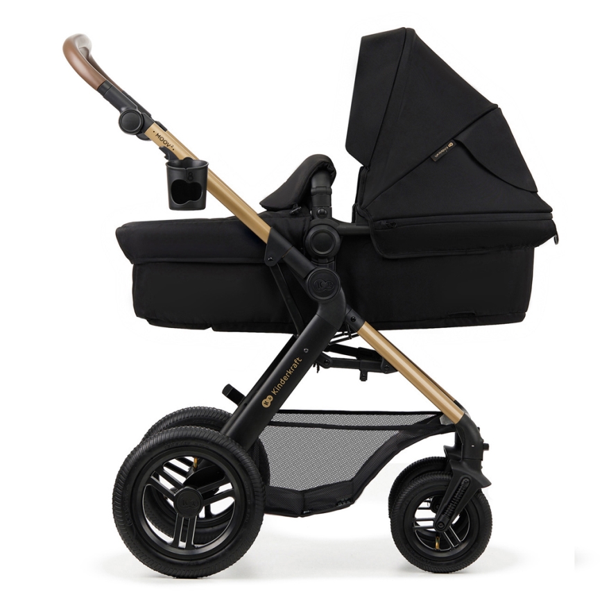 KINDERKRAFT - Kombinovana kolica 3u1 MOOV 2 AIR Čista crna + autosedište MINK PRO