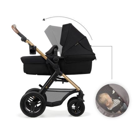 KINDERKRAFT - Kombinovana kolica 3u1 MOOV 2 AIR Čista crna + autosedište MINK PRO