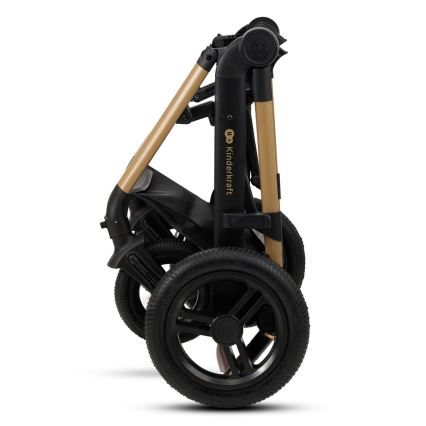 KINDERKRAFT - Kombinovana kolica 3u1 MOOV 2 AIR Čista crna + autosedište MINK PRO