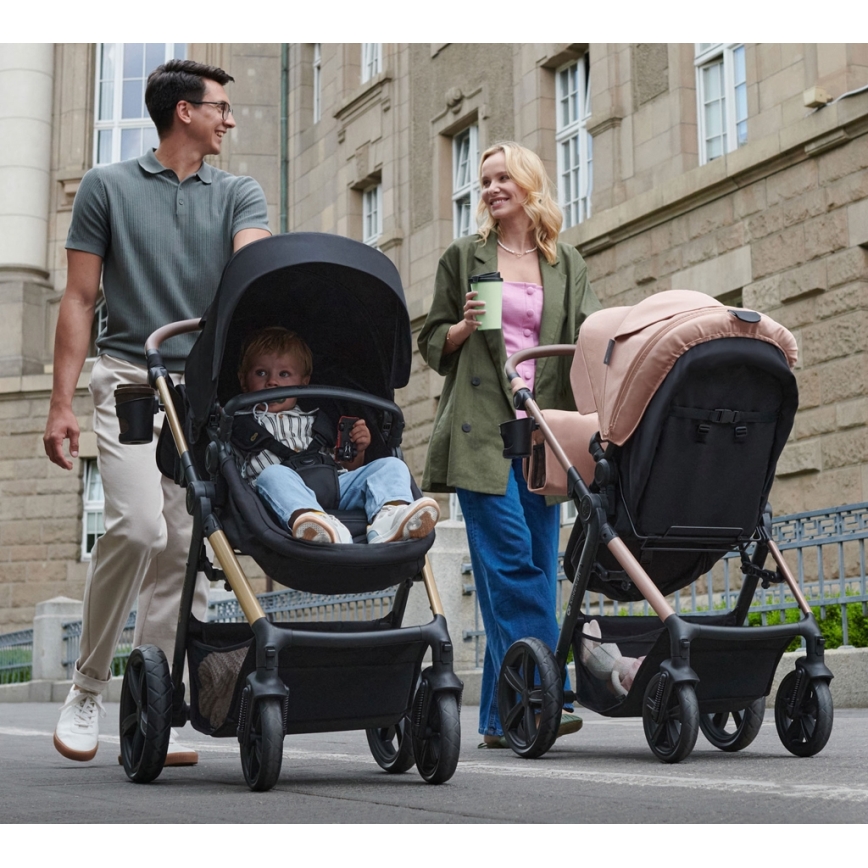 KINDERKRAFT - Kombinovana kolica 3u1 MOOV 2 Pure black + autosedište MINK PRO