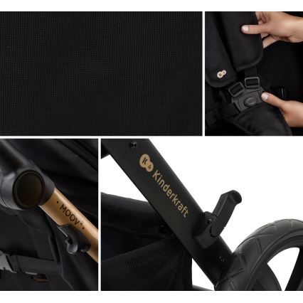 KINDERKRAFT - Kombinovana kolica 3u1 MOOV 2 Pure black + autosedište MINK PRO