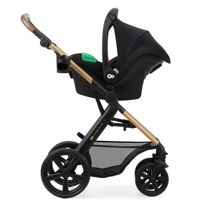 KINDERKRAFT - Kombinovana kolica 3u1 MOOV 2 Pure black + autosedište MINK PRO