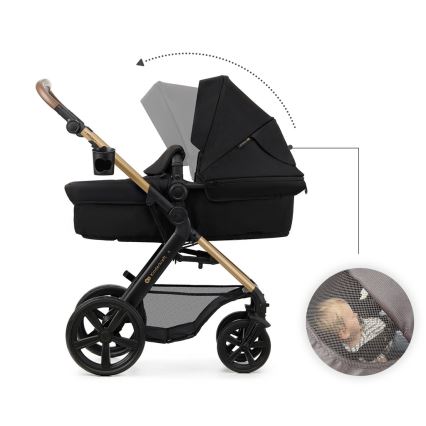 KINDERKRAFT - Kombinovana kolica 3u1 MOOV 2 Pure black + autosedište MINK PRO