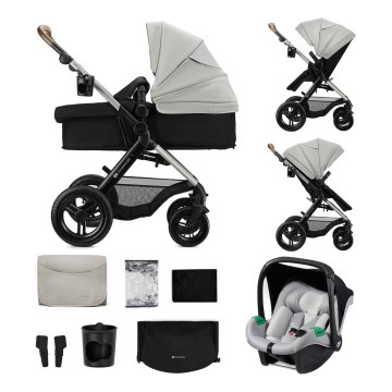 KINDERKRAFT - Kombinovana kolica 3u1 MOOV 2 XL Air Grey