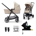 KINDERKRAFT - Kombinovana kolica 4u1 NEWLY Classic bež + autosedište MINK PRO sa ISOFIX bazom