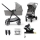 KINDERKRAFT - Kombinovana kolica 4u1 NEWLY Classic siva + auto-sedište MINK PRO sa ISOFIX bazom