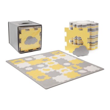 KINDERKRAFT - Penasta slagalica LUNO, 30 kom, siva/žuta