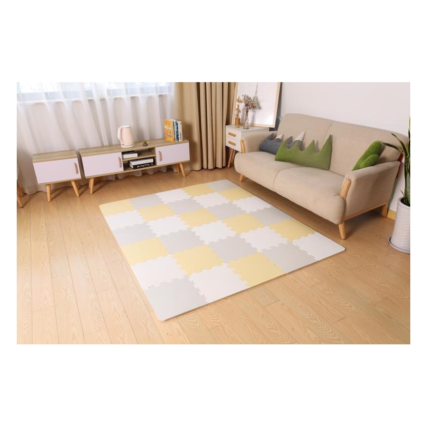 KINDERKRAFT - Penaste puzzle LUNO, 30 kom, siva/žuta