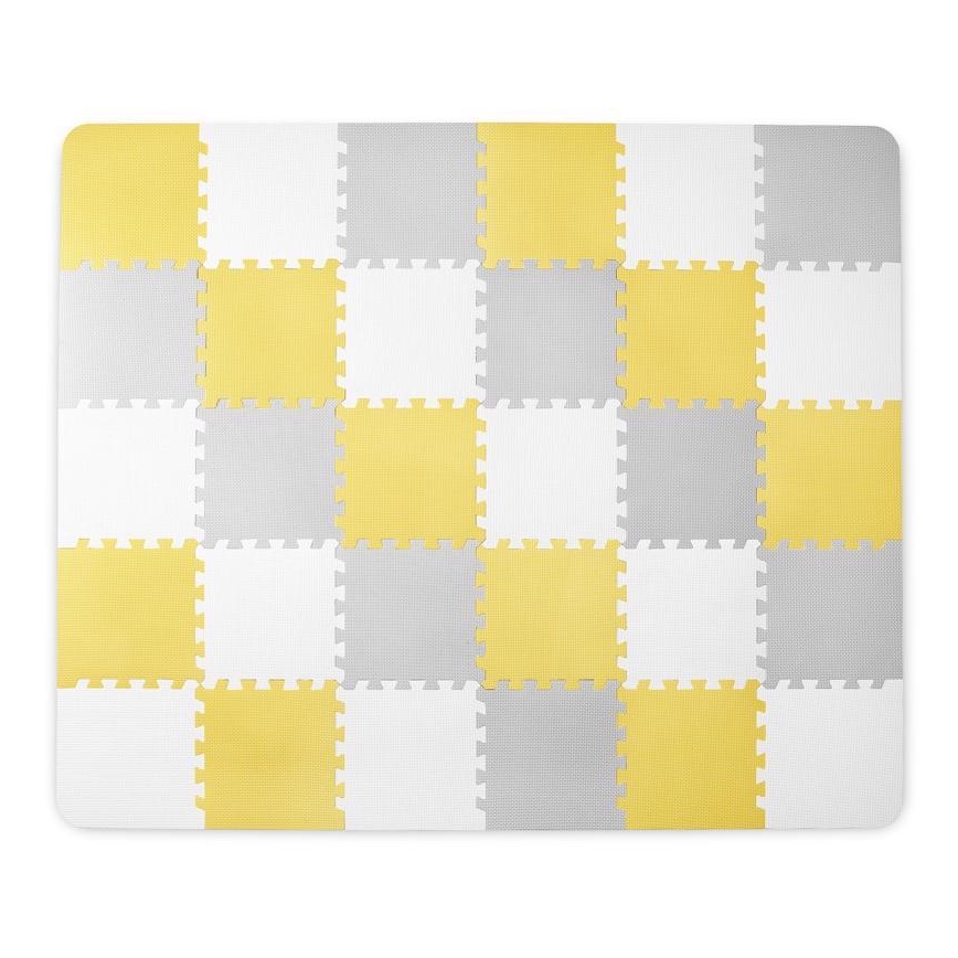 KINDERKRAFT - Penaste puzzle LUNO, 30 kom, siva/žuta