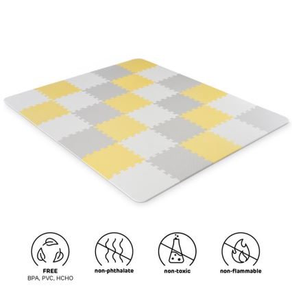 KINDERKRAFT - Penaste puzzle LUNO, 30 kom, siva/žuta