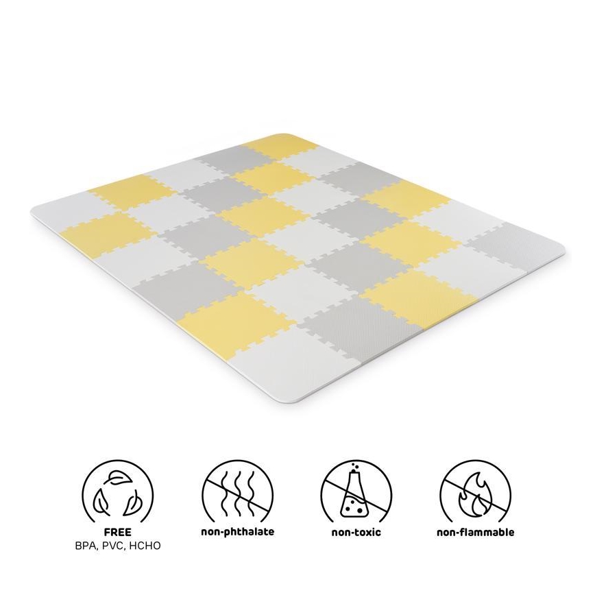 KINDERKRAFT - Penaste puzzle LUNO, 30 kom, siva/žuta