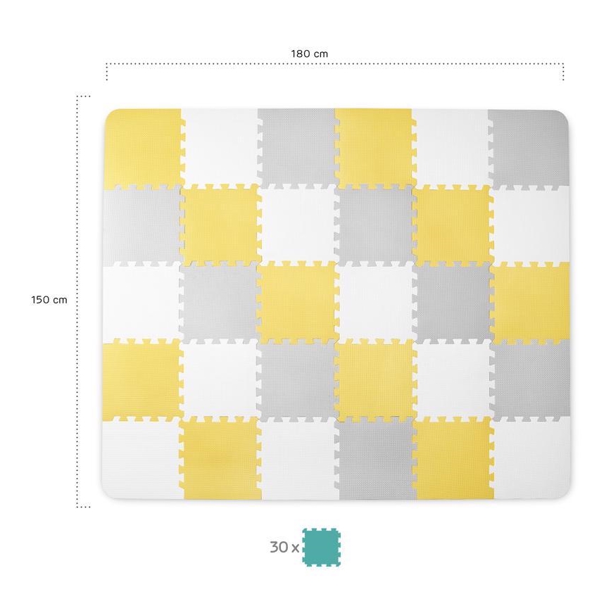 KINDERKRAFT - Penaste puzzle LUNO, 30 kom, siva/žuta