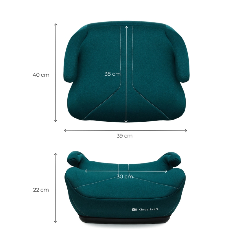 KINDERKRAFT - Podižno sedište za auto I-BOOST 2 125–150 cm tirkizna