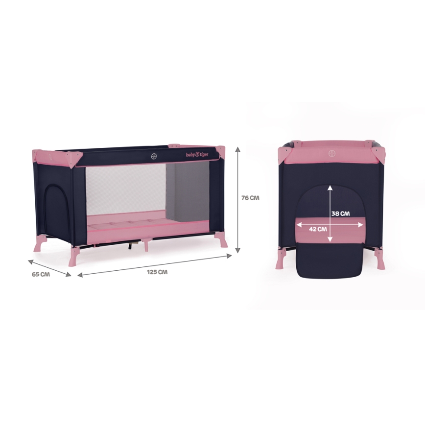 KINDERKRAFT - Putni krevetac Baby Tiger VIKI roze