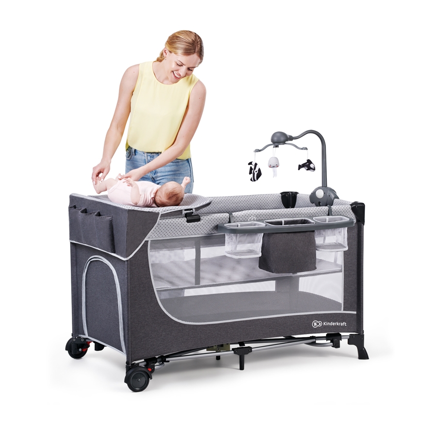 KINDERKRAFT - Putni krevetić LEODY siva