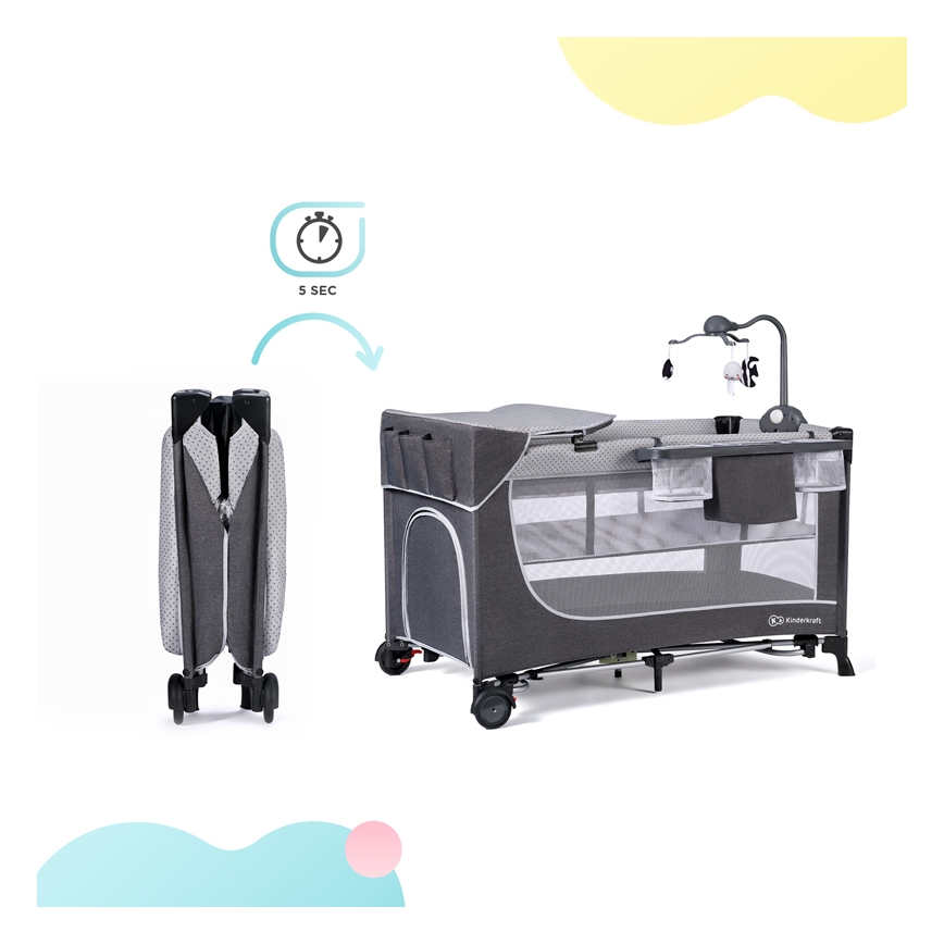 KINDERKRAFT - Putni krevetić LEODY siva