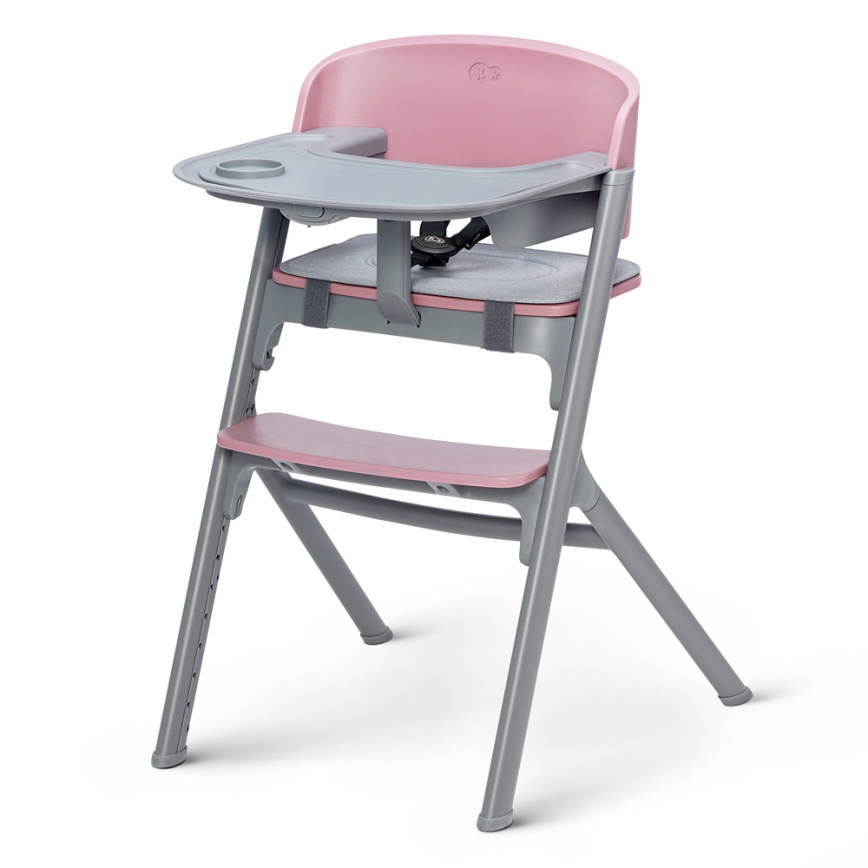 KINDERKRAFT SELECT - Dečija stolica za hranjenje 3u1 LIVY Premium Aster roze + ležaljka CALMEE