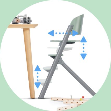 KINDERKRAFT SELECT - Dečija trpezarijska stolica 3u1 LIVY Premium Aster ružičasta