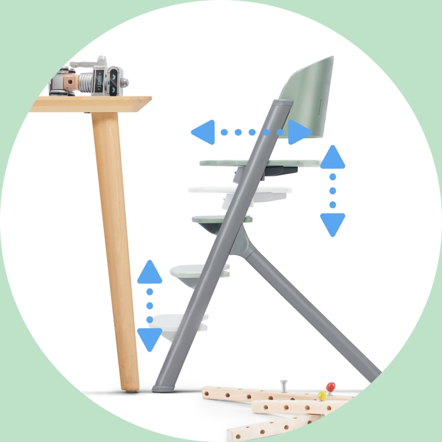 KINDERKRAFT SELECT - Dečija trpezarijska stolica 3u1 LIVY Premium Aster ružičasta