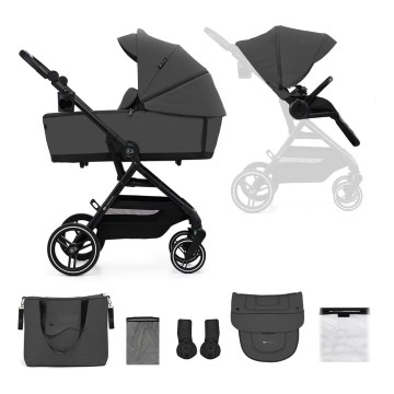 KINDERKRAFT SELECT - Kombinovana kolica 2u1 YOXI Mesečina siva