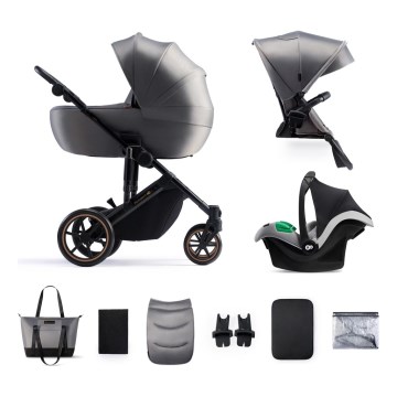 KINDERKRAFT SELECT - Kombinovana kolica 3u1 PRIME 2 Premium Shadow grey + autosedište
