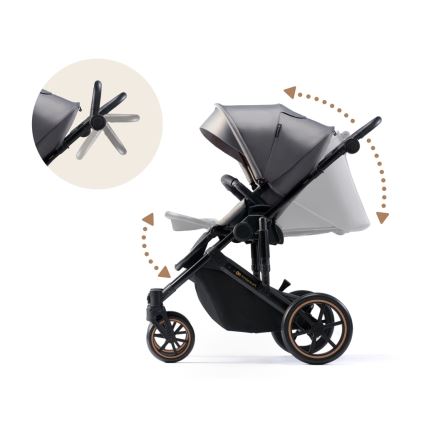 KINDERKRAFT SELECT - Kombinovana kolica 3u1 PRIME 2 Premium Shadow grey + autosedište