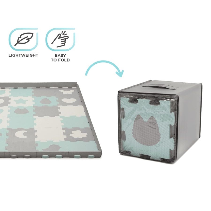 KINDERKRAFT - Penaste slagalice LUNO, 30 komada, siva/mint zelena